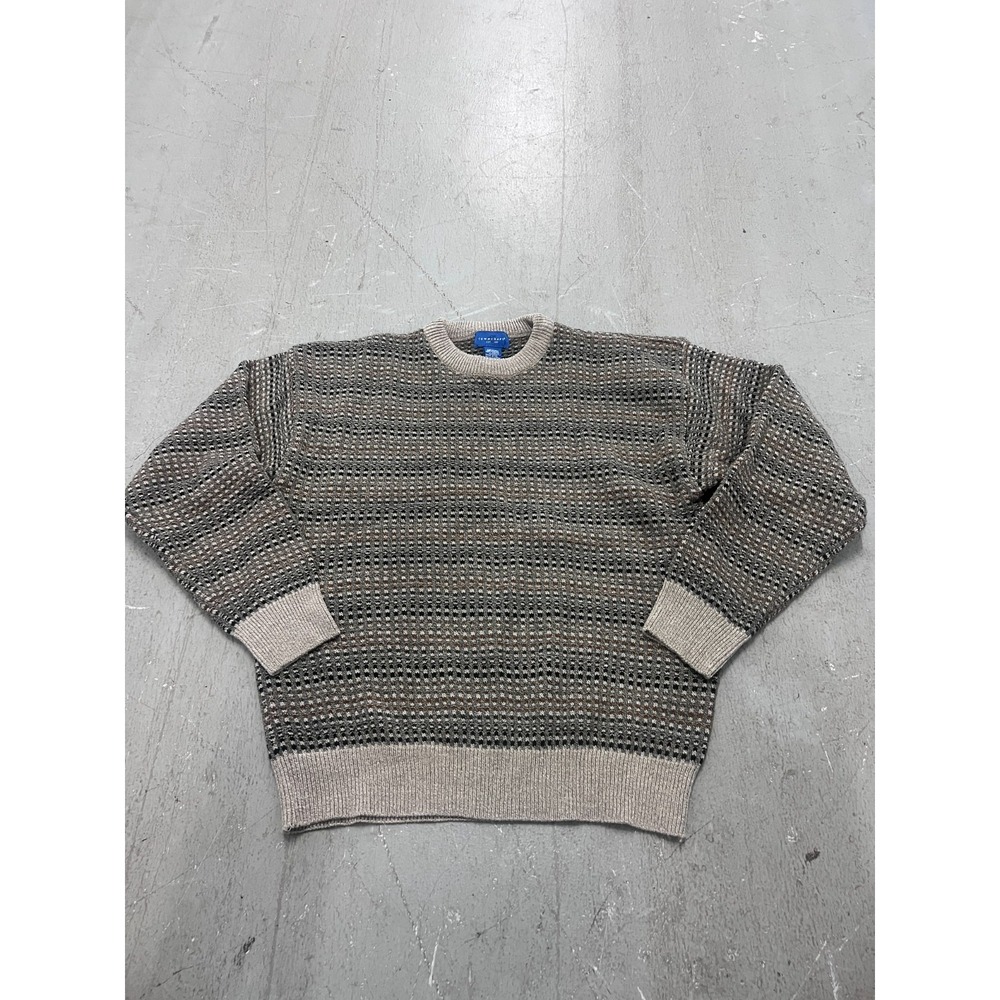 Towncraft‎ Sweater Mens M Multicolor Geometric Tight Knit 100% Acrylic Cosby